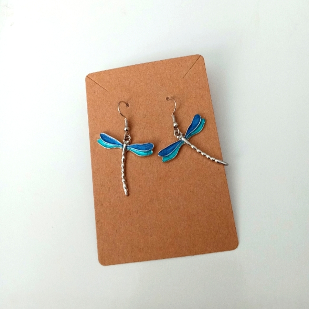 Blue Dragonfly Earrings